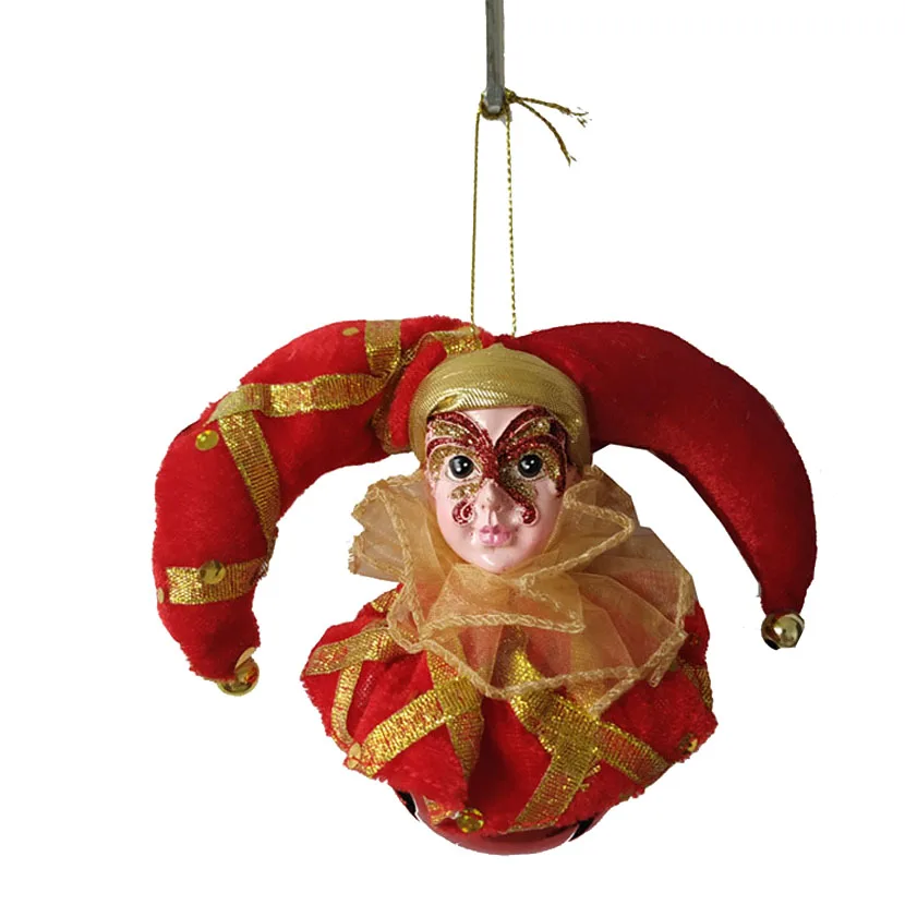 Christmas Tree Hanging Ball Metal Bell Clown Pendant New Year Gift Christmas Elf Doll  Ornament