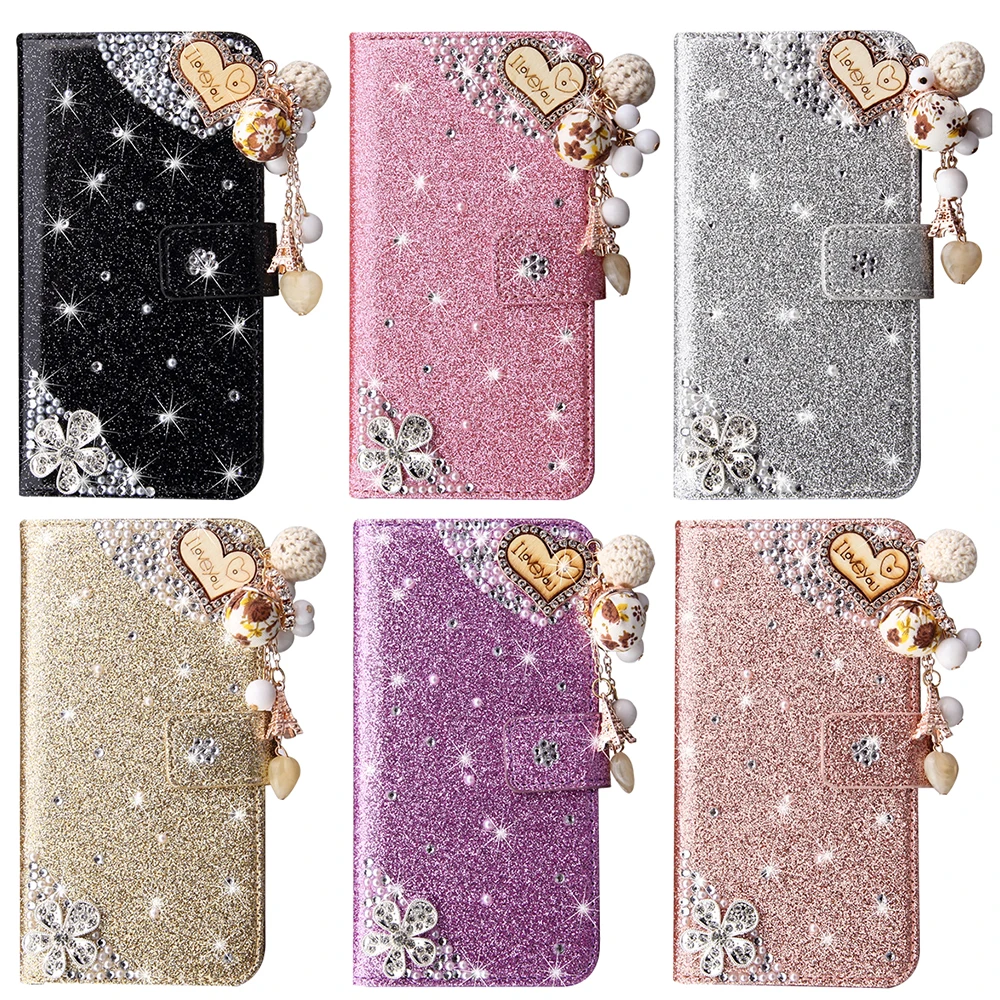 Glitter Wallet Case For Samsung A12 A13 A14 A15 A05S A34 A54 A23 A33 A21S A31 A51 A71 A02S A32 A52 A53 A72 A73 A20 A50 70 22 A11