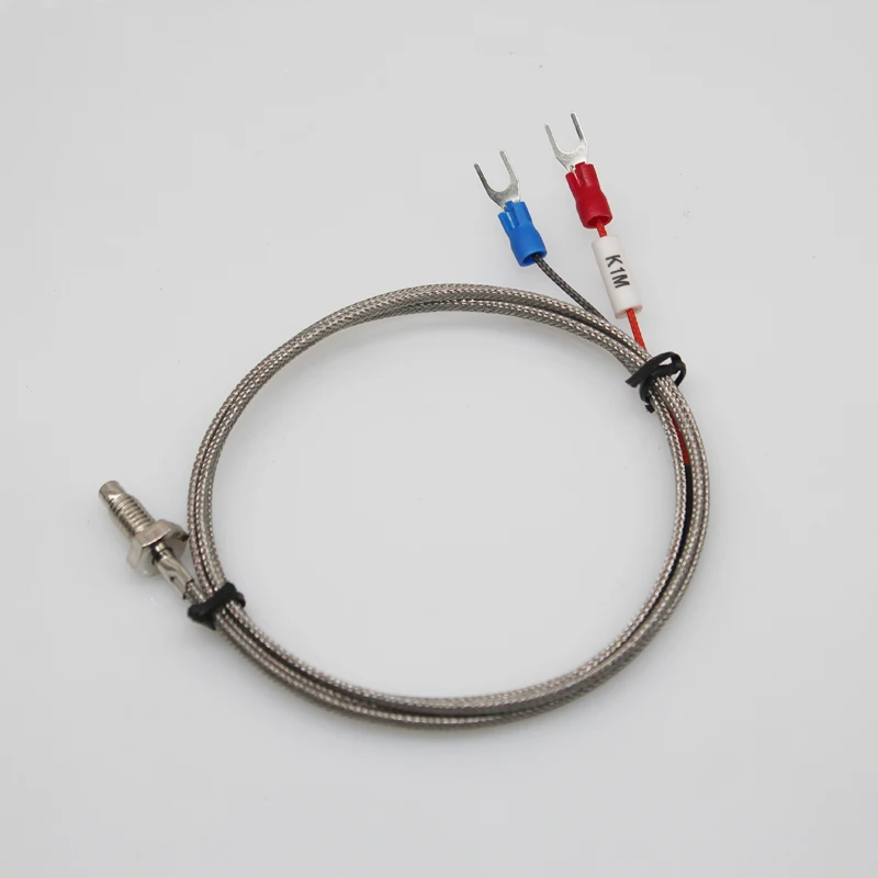 0-400'C sensore termico a filo di temperatura tipo K sensore di temperatura 0-400 gradi celsius 1m M6 tipo K coppia