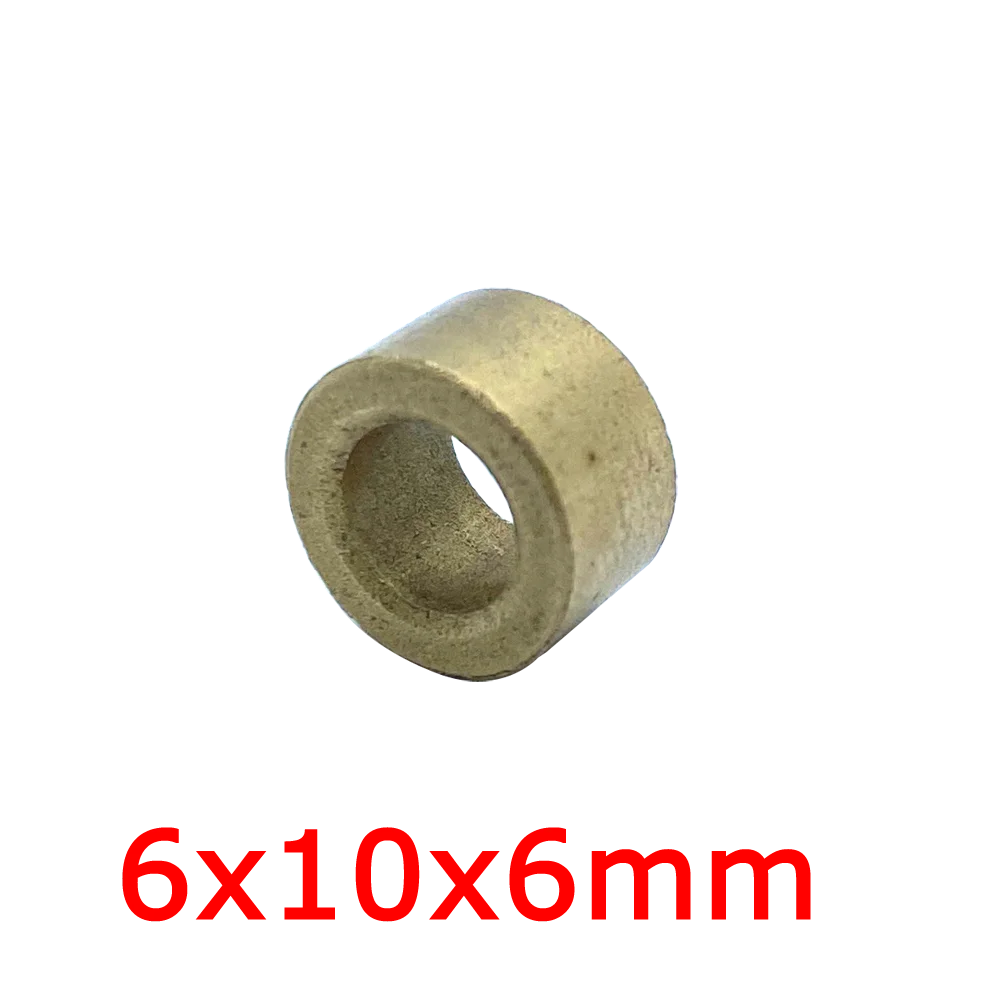 6x10x6mm Oil Sintered Tin Bronze Bearing 6mm Pin Shaft Copper Alloy Slide Bush Brass Self Lubricating Plain Bushing