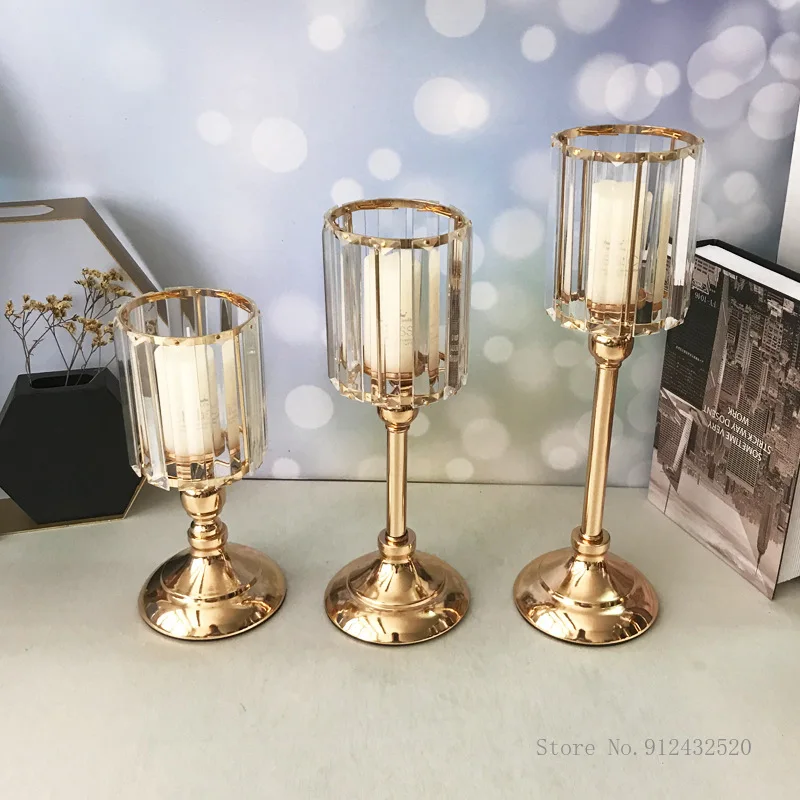 Europe Classic Metal Candle Holder, Candlestick, Home Decor, Wedding Candelabra, Crystal Candle Holder, Christmas Decoration