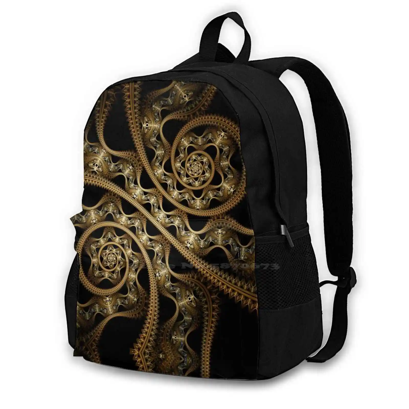 Unwinding Time Teen College Student Backpack Pattern Design Bags Fractal Science Kit Fractal Art Algorithmic Art Generative Art