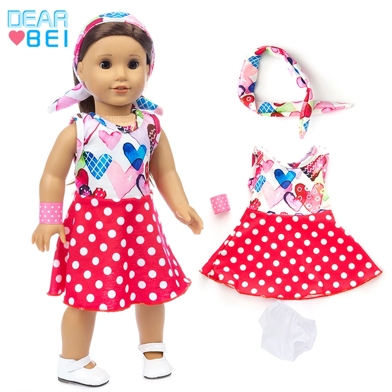 Vestido nuevo apto para muñeca American Girl, ropa de muñeca de 18 pulgadas, zapatos no incluidos.