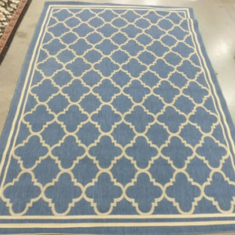 

New Living Room Bedroom Carpet Crawling Mat Hand-knotted Blue Made Old Sofa Cushion Safe Non-slip Home Decoration Products