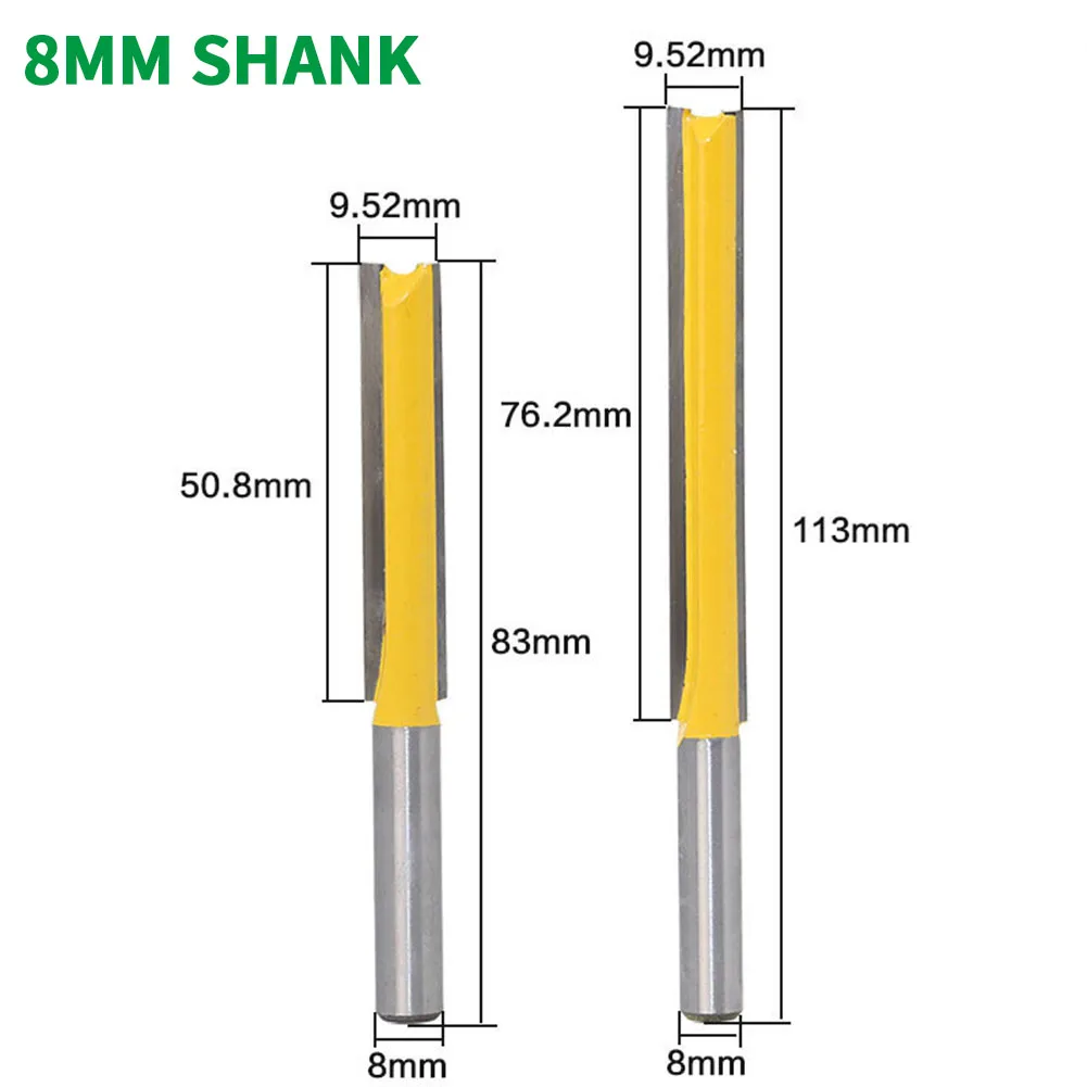 

1 шт. 8 мм хвостовик Фрезерный резак резьба по дереву прямой Dado маршрутизатор бит 1/2 "диаметр. X 3 "Длина деревообрабатывающий резак древесины режущие инструменты