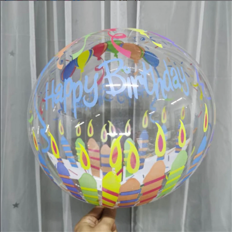 

1PC New 20 Inch High Transparent Printing Bobo Ball Happy Birthday Party Decoration Birthday Party