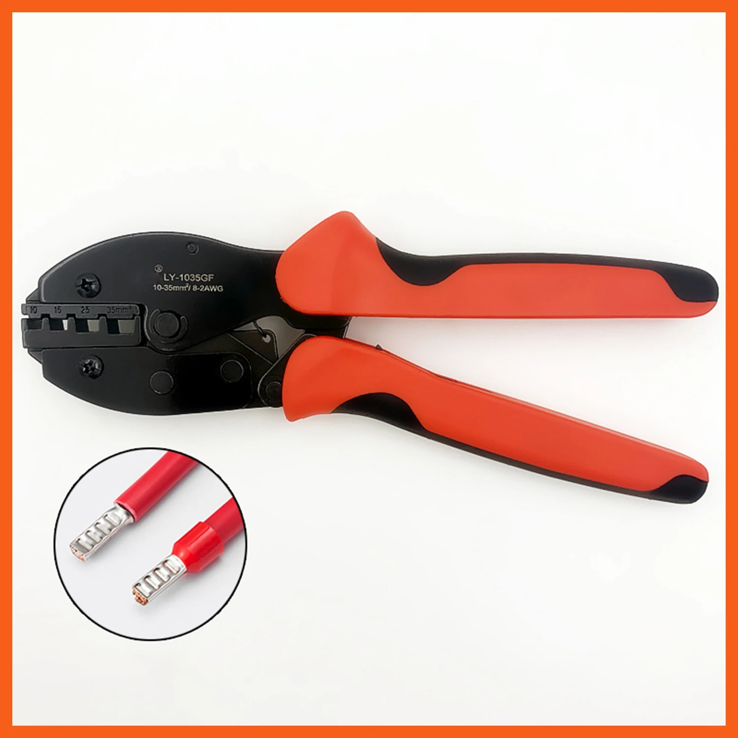 Hand Crimping Tools for crimping wire-end ferrules 10,16,25,35mm 2 8-2AWG Ratchet Pliers crimper Pipe type terminal LY-1035GF