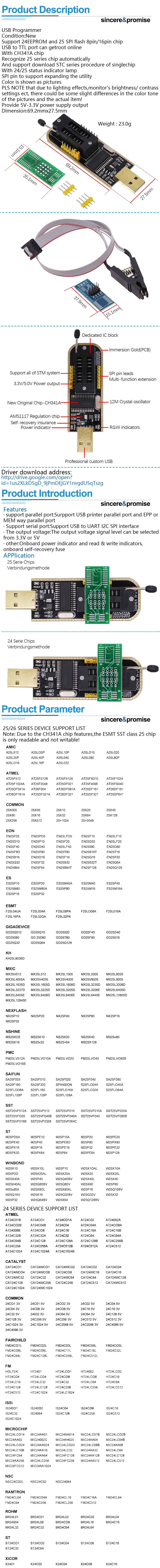 SOIC8 SOP8 Testclip für EEPROM 93CXX / 25CXX / 24CXX Adapter + CH341 24 25 Serie Flash BIOS USB Programmiermodul – Detail 1
