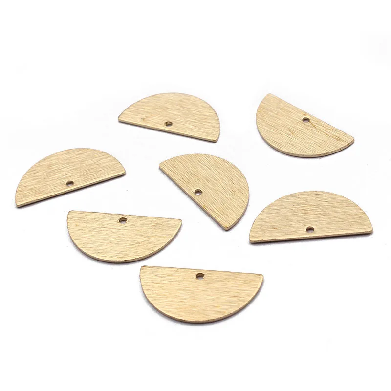 

20 шт. текстурированные латунные полукруглые подвески в форме полукруга D-образные подвески для изготовления серег «сделай сам», ювелирных изделий 21x10,5 мм