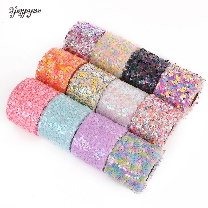 Tulle Roll 10 Yards 8cm Glitter Sequin Ribbon Tutu Fabric Wedding Decoration Organza Laser DIY Crafts Birthday Party Supplies