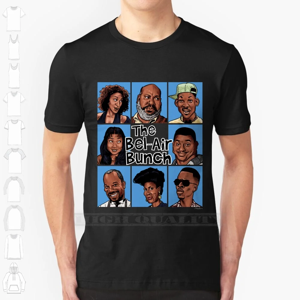 The Bel-Air Bunch 100% Cotton T Shirt Fresh Prince Bel Air Rap Hip Hop Tv Shows 1990s Nostalgia Philadelphia Carlton Banks