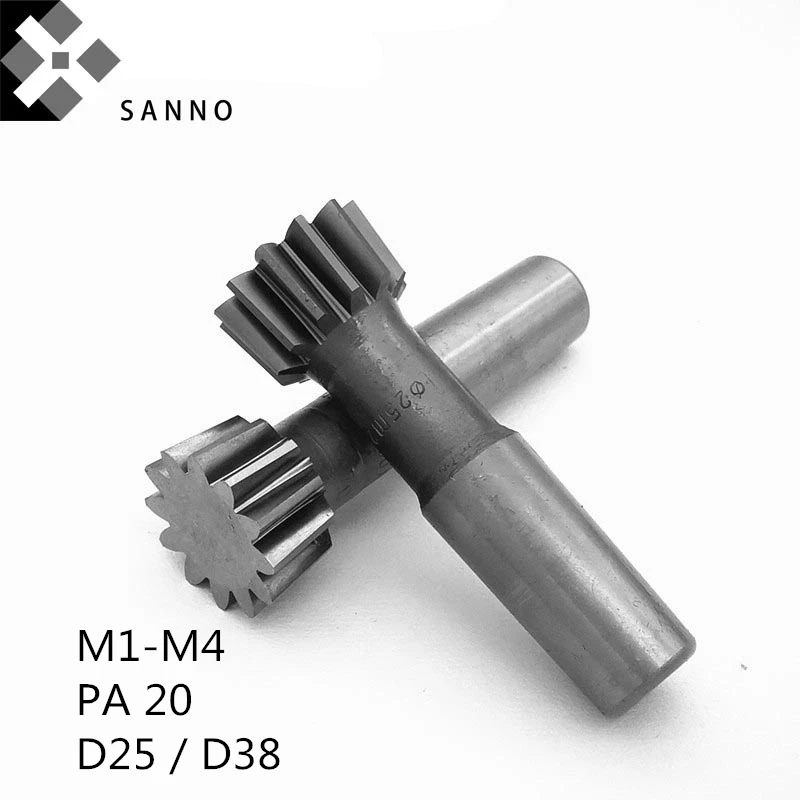 

Taper shank gear cutter pressure angle PA20 D25mm / D38mm M1 - M4 straight tooth involute hob cutting tool