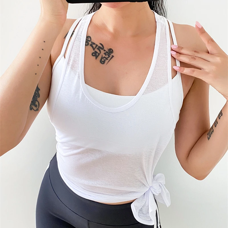 Summer Yoga Vest Woman Gym Fitness Sports Tank Top Running Clothing Breathable Blouses Femme Sleeveless Jogger Workout Shirts