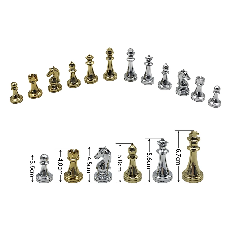 Schachbrett Ausgezeichnete Retro Metall Legierung Unterhaltung Holz Klapp Schach Stück Schach Spiel Set Hohe Qualität Schachbrett