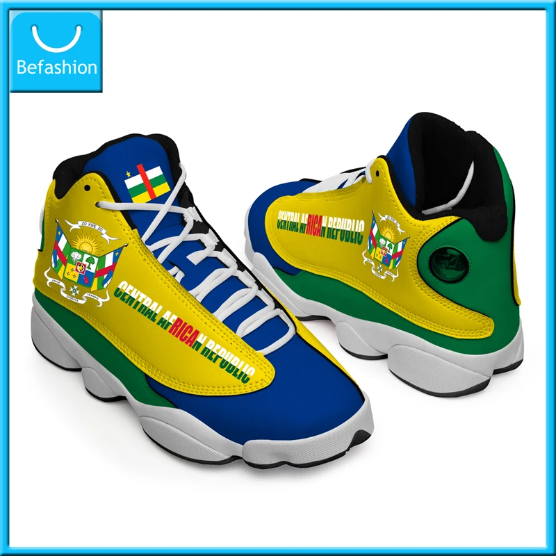 Dropshipping Print On Demand Central African Flag Custom Print POD Basketball Sneaker Shoes Free Shipping