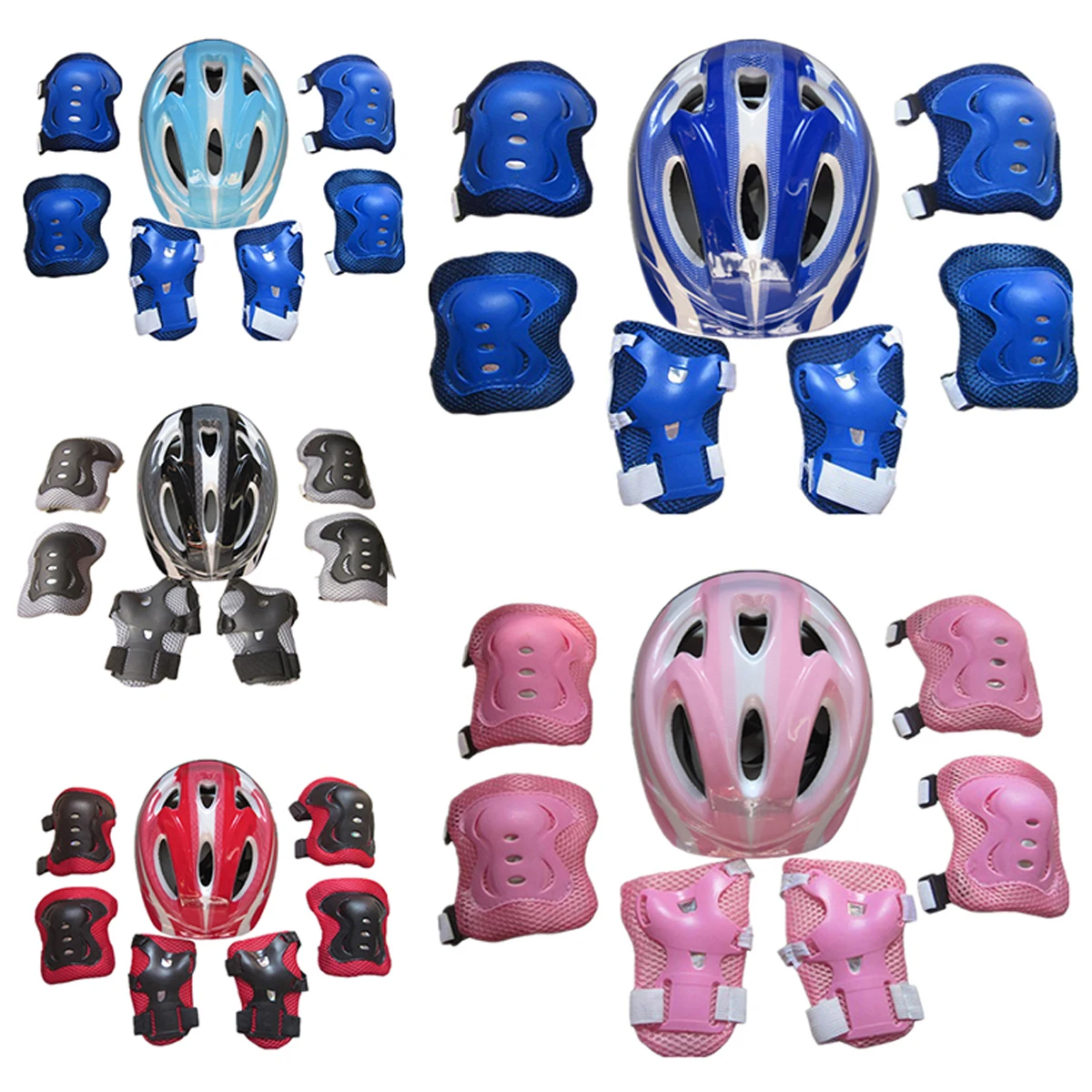 7Pcs/set Kids Boy Girl Safety Helmet Knee Elbow Pad Sets Children Cycling Skate Bicycle Helmet Protection Safety Guard