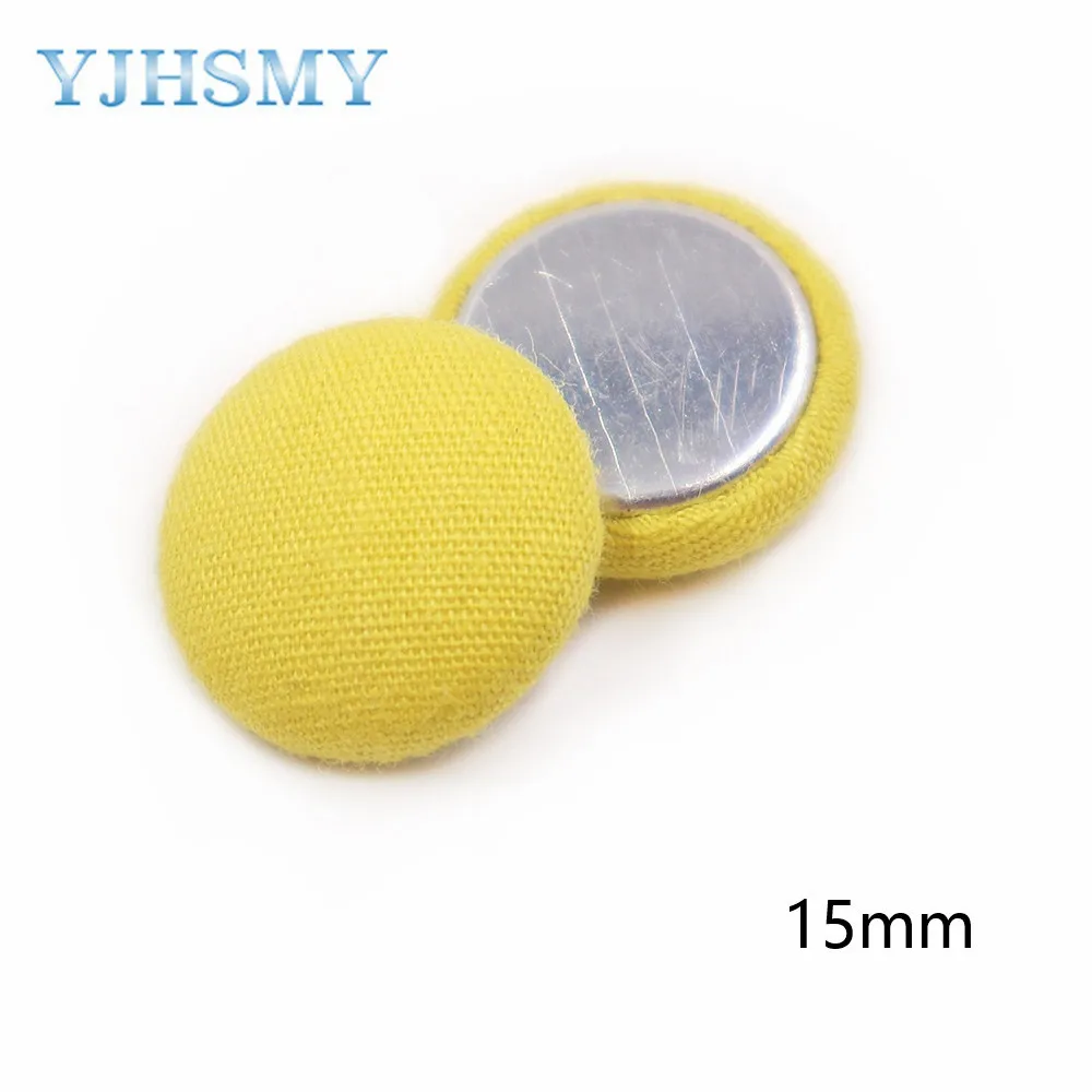 50pcs/lot Flatback Fabric Covered round Buttons Home Garden Crafts Cabochon Scrapbooking DIY Handmade 15mm