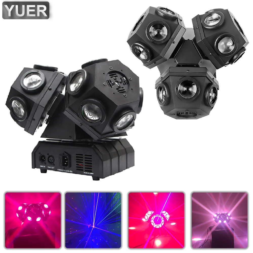 3 Heads Beam RGB Laser Stage Lighting Projector 18x10w RGBW 4IN1 LED Beam Moving Head Light DMX512 DJ Disco Xmas Party Lights