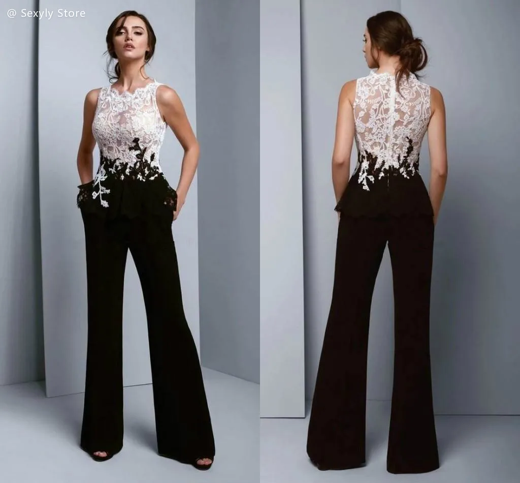 Robe de soirée en dentelle pour femme, tenue chic, pantalon de Rh, combinaison élégante, haut transparent, robe de soirée de remise des diplômes, tenue formelle d'anniversaire, 2023