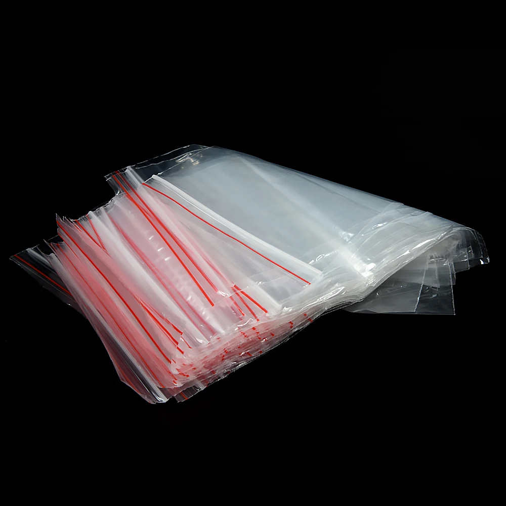 100 Pcs/pack Small Zip Lock Plastic Bags Reclosable Transparent Bag Vacuum Storage Bag Clear Bags Thickness Packaging Bags