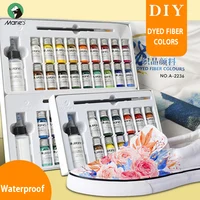 Pintura textil permanente de fibra teñida Dope de Marie, 12/18/24/36 colores, 10ml/tubo impermeable para ropa y lienzo DIY