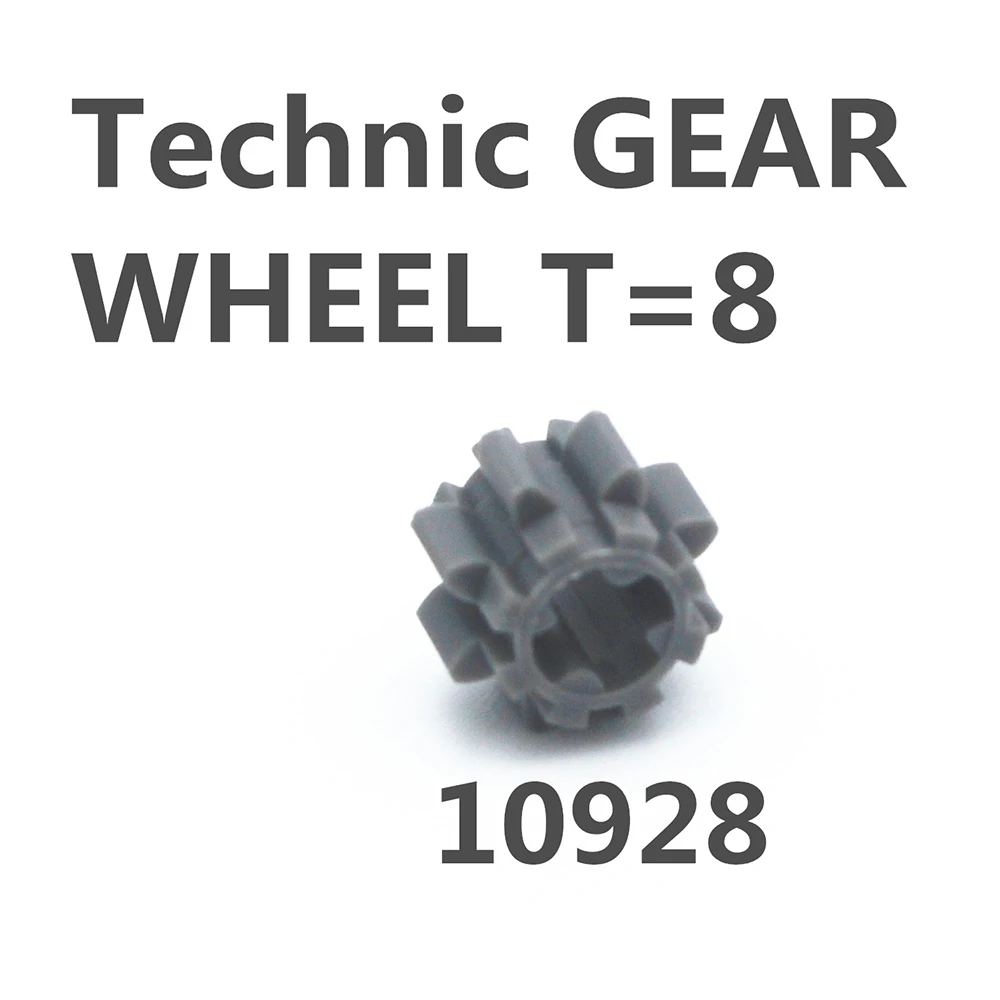 MOC-bloques de construcción autoblocantes para niños, piezas técnicas de 40 piezas, rueda de engranaje Técnica T = 8, compatible con Lego 10928