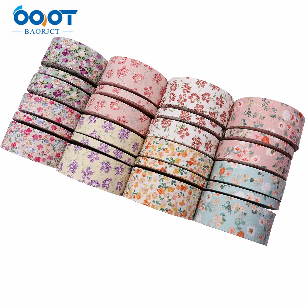 Double-Sided Flower Thicken Cloth Ribbon 5Yards M-21820-1473 38MM DIY Crafts Hairclip Apparel Accessories And Sewing Decorations