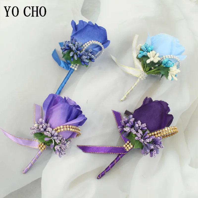 ใหม่แต่งงาน Boutonniere ดอกไม้ Corsage Pin Mariage เจ้าบ่าว Prom สีขาว Rose Boutonniere Prom ผู้ชายชุดเข็มกลัด Para Hombre DIY