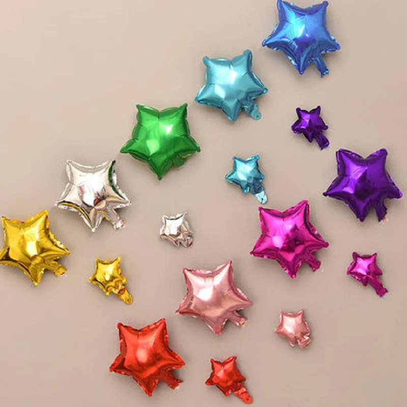 10/20pcs/lot 5/10inch Star Heart Foil Balloons Wedding Birthday Party Backdrop Decor Air Inflatable Globos Child Gift Toy Supply