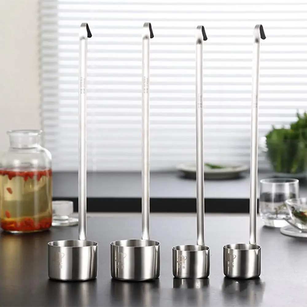 1PC Stainless Steel Wine Measuring Cup Kitchen Bar Measuring Tools Sets For Sauce Oil Coffee Beer Scoop Ladle Spoon With Hook