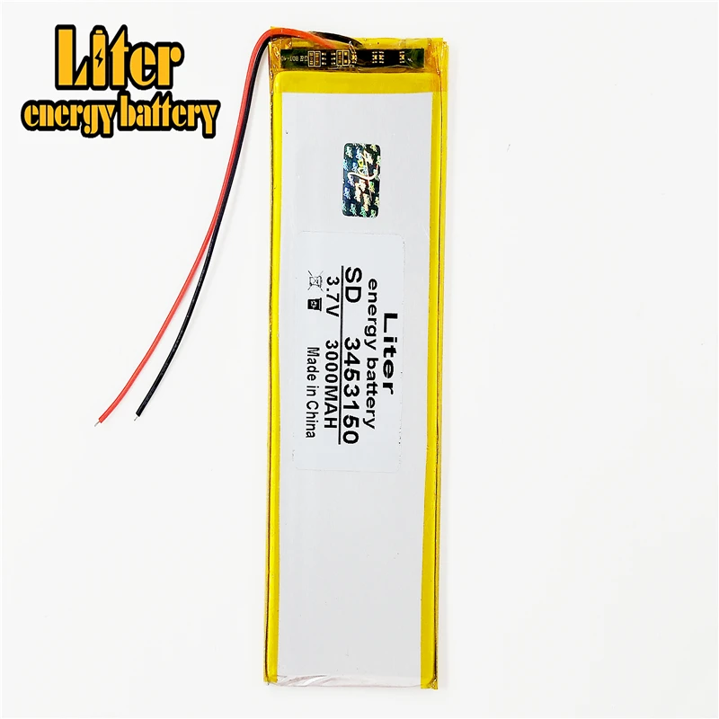 tablet battery Tablet polymer battery 3453150 3.7V 3000MAH Lithium Tablet polymer battery with Protection Board