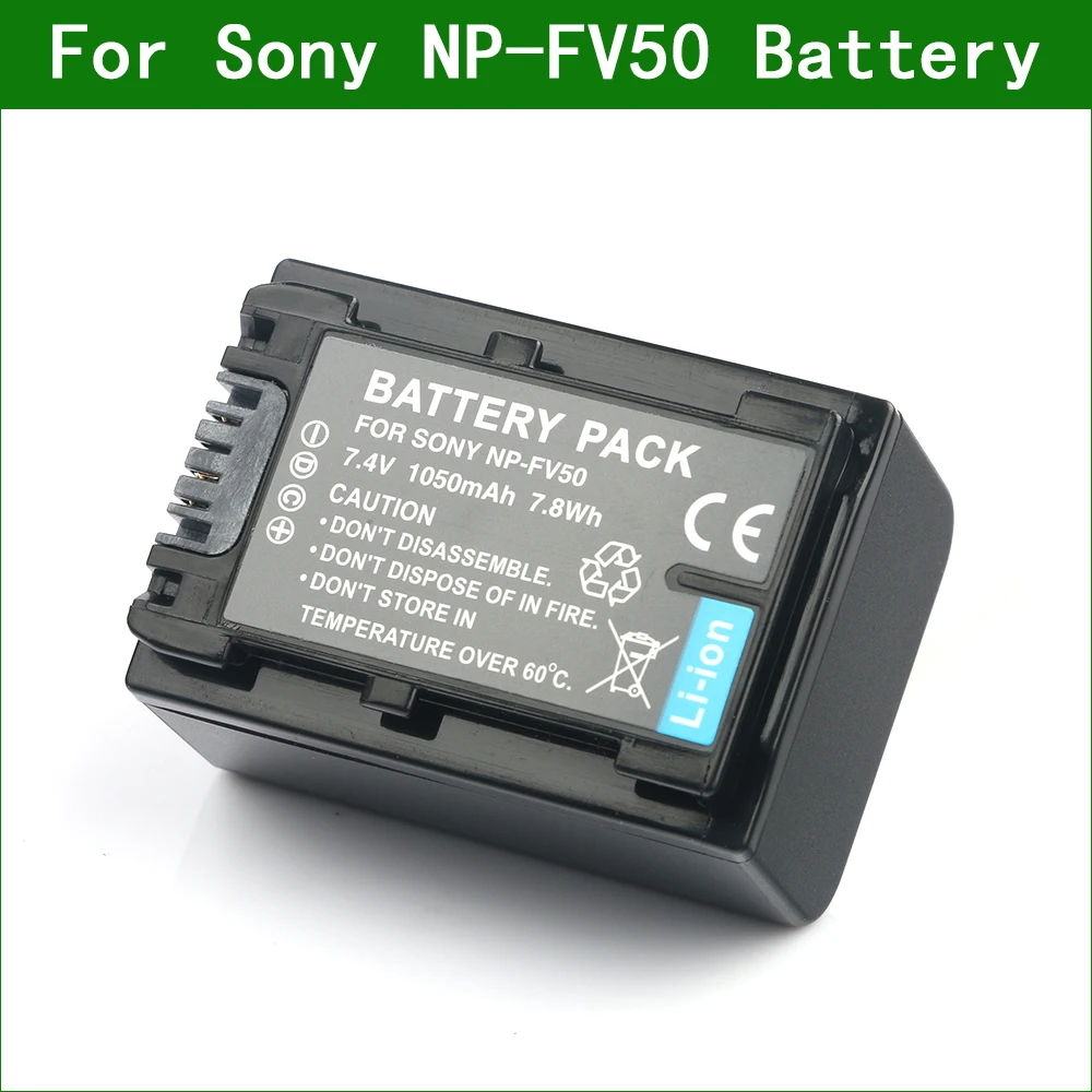 LANFULANG NP-FV50 NP FV50 Battery and Ultra Slim Micro USB Battery Charger for Sony HDR-CX115 DCR-SR58 HDR-PJ10 HDR-PJ20