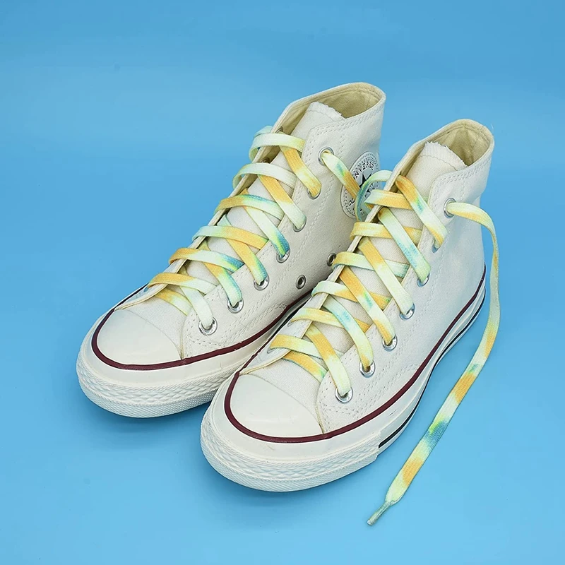 Tie Dye Shoelaces Gradient Colors Shoe Laces for Sports Shoes Boots Sneakers Skates Casual Shoes Flat Shoelace 120/140/160CM