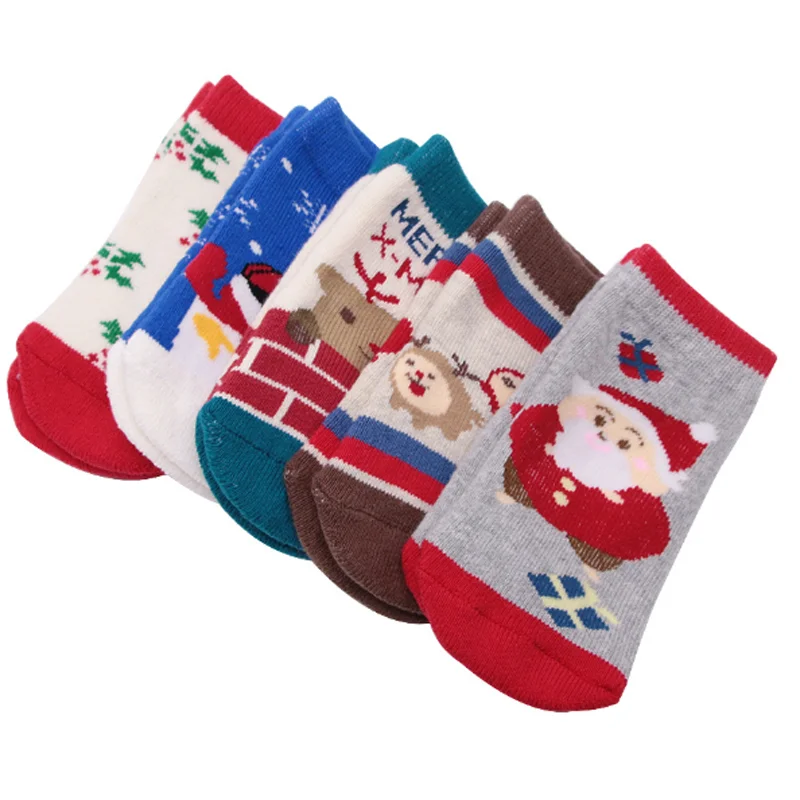 New Christmas socks 0-1 year old newborn baby socks boys and girls foot socks