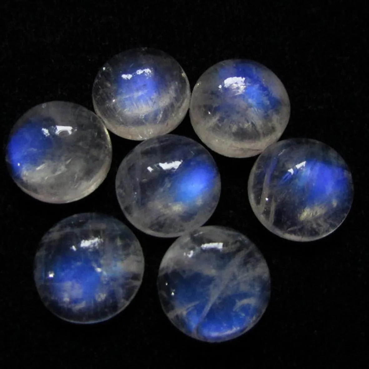 

3*3mm Natural Rainbow MOONSTONE Round Cabochon Loose Gemstone Easy To Set