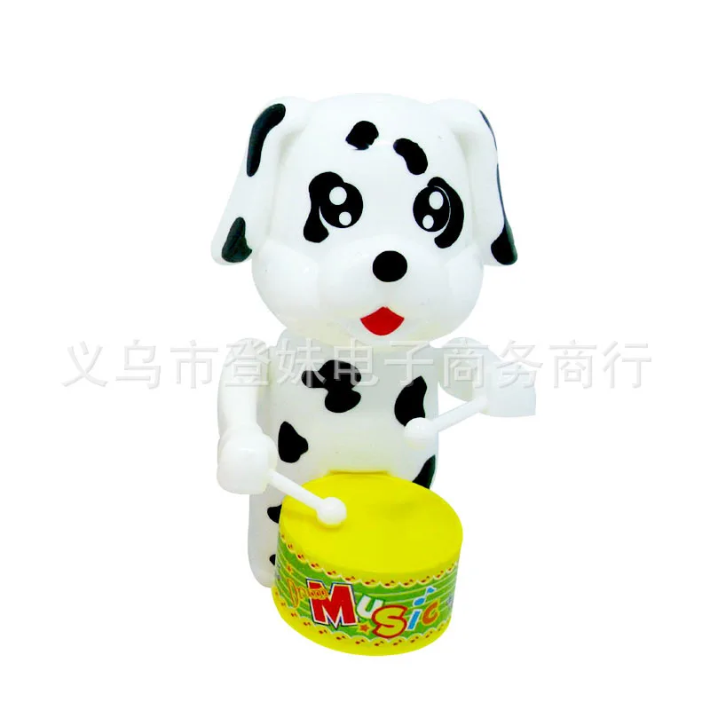 1pcs up chain drum dog clockwork cartoon animal hot selling children's puzzle plastic clockwork toys