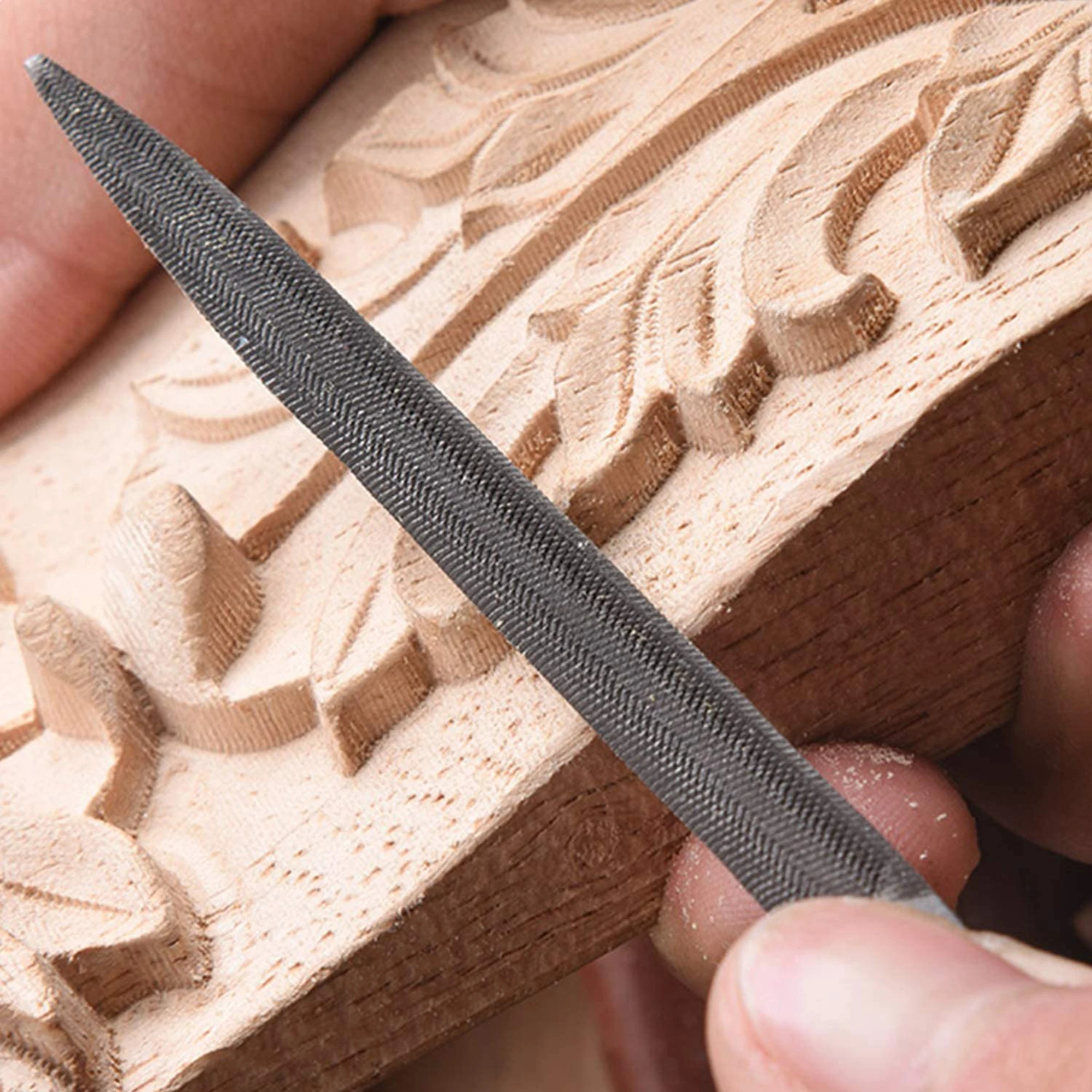 6 PCS 5x180mm Sortiert Raspeln Holz Carving Werkzeuge Microted Nadel Dateien Set Holz Hand Datei Werkzeuge + 1PC Reinigung Pinsel