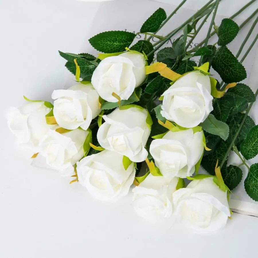 1/5 قطعة الزهور الاصطناعية باقات الورد الزفاف اكاليل الزخرفية عيد الميلاد عيد الحب المزهريات حديقة المنزل نباتات وهمية #5
