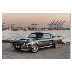 2000 Mustang GT500 Eleanor Super Car Poster Canvas Cloth Fabric Print Painting for Home Decor Wall Art Picture