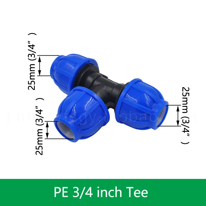 1pcs PE Connector Pipe Fittings 20MM 25MM 32MM Water Tube Direct 1/2