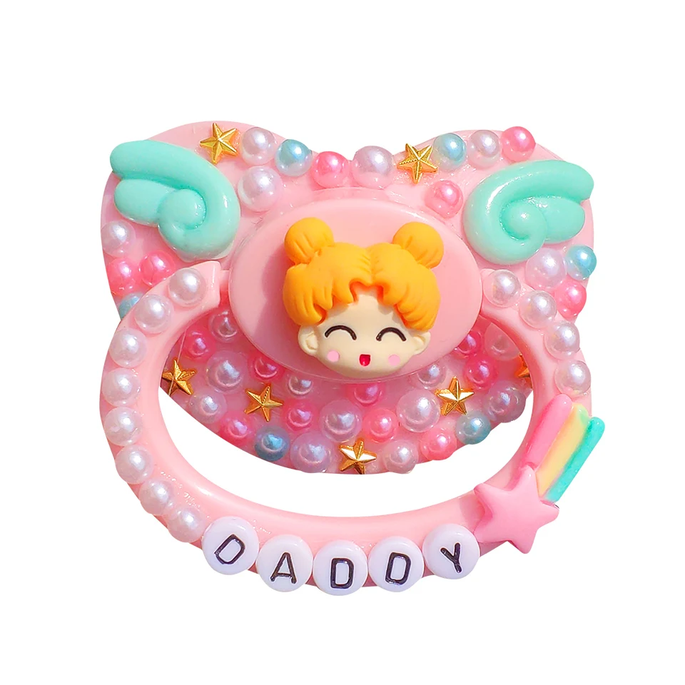 Adult Baby Pacifier DDLG Silicone Nipple Large Size Adult Pacifier Gingerbread Man Design For Baby Girl Daddys Little Space