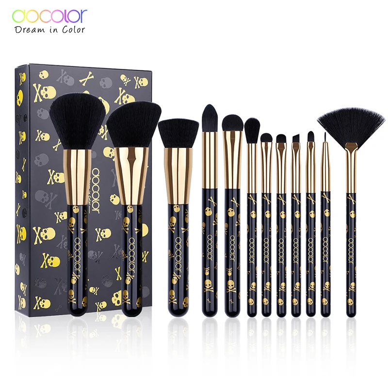 Docolor 12pcs Makeup Brushes Set Eye Shadow Foundation Powder Blush Blending Make Up Brush Cosmetic Beauty Tool Kit Maquiagem