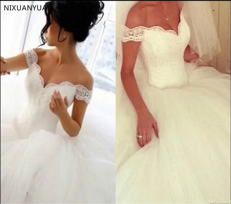 Estidos De Novia robe De bal hors De l'épaule robe De mariée dentelle Appliques col en V robe De mariée robe De bal robes De mariée 2021