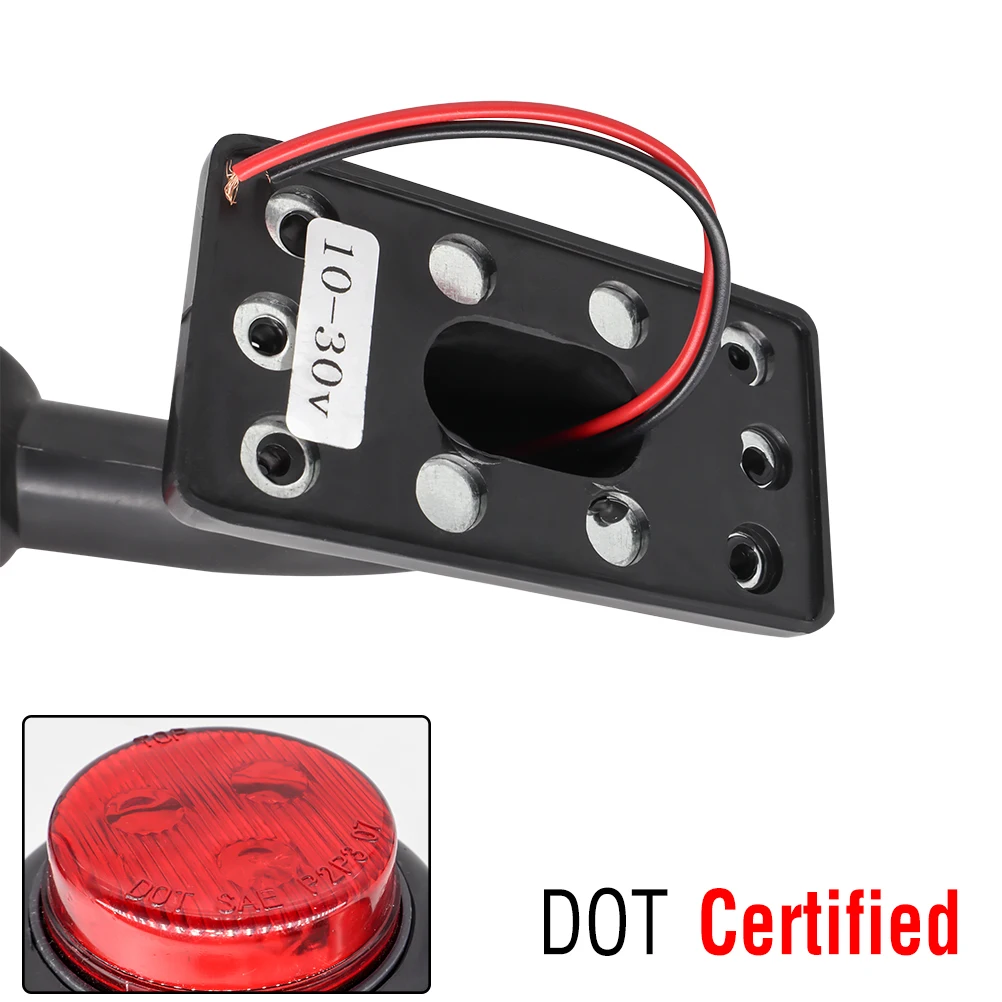 2X 6LED Clearance Elbow Rubber Light Trailer Truck Position Parking Outline 12V 24V Side Marker Lights White Red Rear Lamps