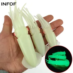 10개입 소프트 오징어 루어 야광 바다 낚시 루어 6g/9g/22g 발광 문어 루어 인조 미끼 워블러 오징어 지그