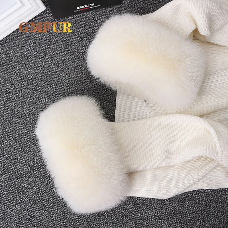 Women 100% Real Fox Fur Cuffs Winter Genuine Natural Fox Fur Sleeve Warm Fashion Arm sleeve Warmer  women accessories