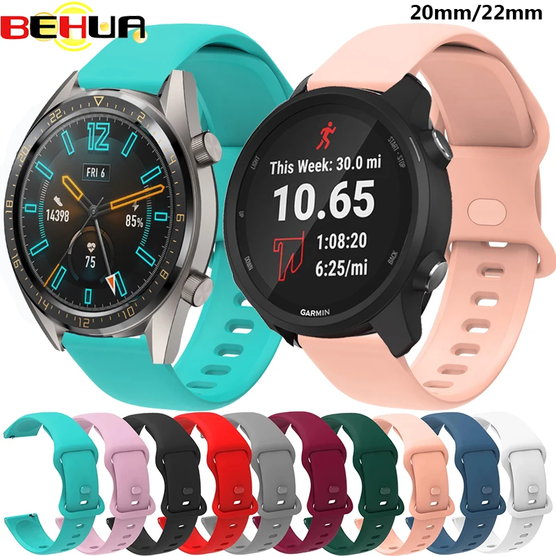 

Ремешок BEHUA 22 мм 20 мм для Huawei Watch GT 2 2e Active Classic Correa, аксессуар, ремень для Samsung Gear S2 S3, спортивный браслет