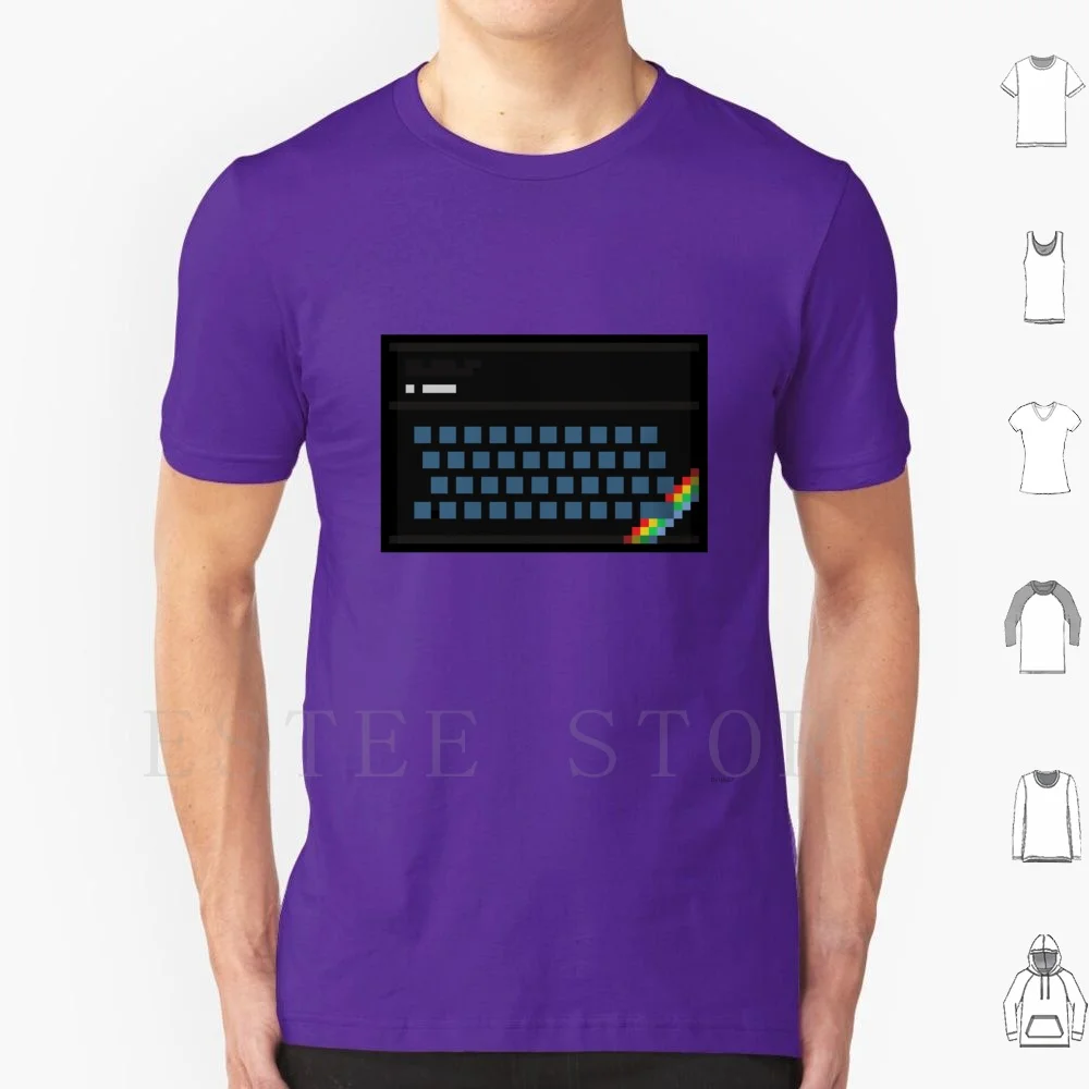 Zx Spectrum 16 / 48k T Shirt DIY Big Size 100% Cotton Zx Spectrum Pixel Binman Game 8 Bit Retro Gamer Computer Colour Clash