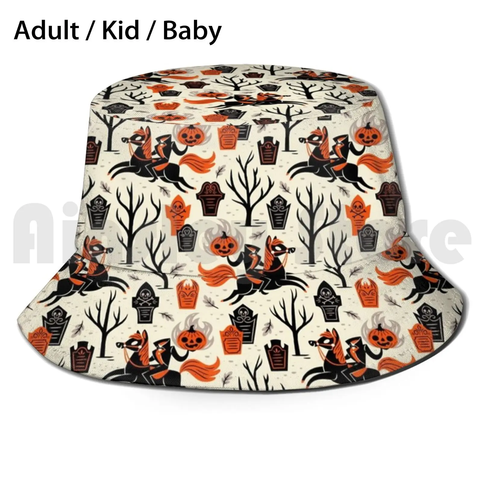 Headless Sun Hat Foldable UV Protection Legend Sleepy Hollow New York Colonial Halloween Spooky Goth Literature