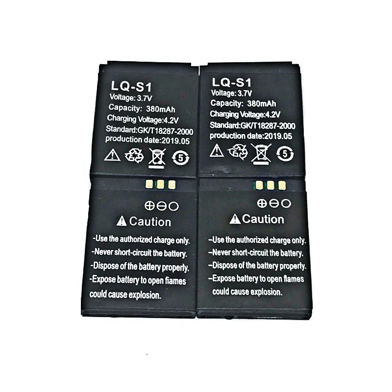 1-4pcs Smart Watch Battery Durable SmartWatch LQ-S1 3.7V 380mA Lithium Rechargeable Battery for DZ09 W8 A1 QW09 KSW-S6 RYX-NX9